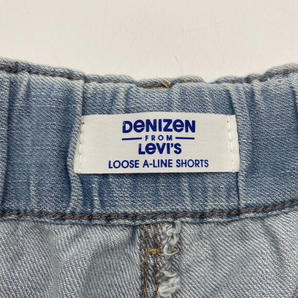 Levi's Denizen Light Blue Denim Knit Loose A-Line Shorts Women Size 16 W33 NWT - Picture 3 of 5